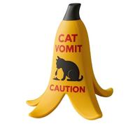 Desk Warning Sign, Cat Vomit Caution Sign, Warning Ornament For Bedroom Dressing Table, Banana Peel Shape Cat Dog Vomit, Apartment Nightstand Living Room Study Desk Home Bookshelf