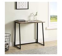 Desk with Shelves Computer Home Office Folding Computer Desk with Industrial Style Folding Laptop Table for Small Space Offices No-Assembly Small Computer Desk Brown Desktop Black Frame Study Desk w