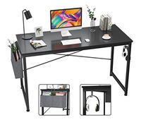 Desk with Shelves Desk Multifunctional Table Computer Desk 47 inch Home Office Writing Study Desk Modern Simple Style Laptop Table with Storage Bag Black Study Desk with Storage
