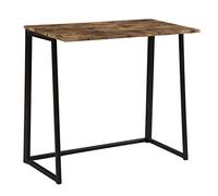 Desk with Shelves Folding Computer Desk with Industrial Style Folding Laptop Table for Small Space Offices No-Assembly Small Computer Desk Brown Desktop Black Frame Study Desk with Storage