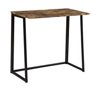 Desk with Shelves Folding Computer Desk with Industrial Style Folding Laptop Table for Small Space Offices No-Assembly Small Computer Desk Brown Desktop Black Frame Study Desk with Storage