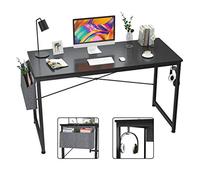 Desk with Shelves Home Office Computer Desk Computer Desk 47 inch Home Office Writing Study Desk Modern Simple Style Laptop Table with Storage Bag Black Study Desk with Storage