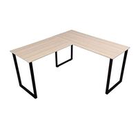 Desk with Shelves Home Office L-Shape Corner Table Computer Desk Metal And Strong Wood Office Study Table Study Desk with Storage