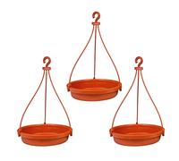 Deskart Mangiatoia per uccelli da appendere al balcone e alla finestra, ciotola per uccelli in plastica per passero, colibrì, martin pescatore, piccione e altri uccelli (colore arancione) (3)