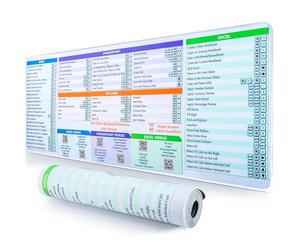DeskGuide Pro MS Office Keyboard Pad Shortcut Mouse Pad - Mac 31.5"x11.8" Mouse and Keyboard Pad Non-Slip Excel Cheat Sheet Desk Pad Color Coded Design - Excel/Word/PPT/Outlook Shortcuts Keyboard Mat