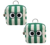 Deskium 2 pz Golf Pouch, Stile Coreano Estate A Righe Big Eye Golf Marsupio Alla Moda Verde Palla Da Golf Bag