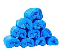 Deskium 200 copriscarpe usa e getta, in plastica CPE resistente, blu, 40 x 15 cm, per casa, stanze igieniche, posto di lavoro