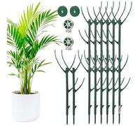 Deskium 24 pali di supporto regolabili per piante, impilabili, per interni ed esterni, con filo di legatura e nastro di fissaggio in nylon, bastoncini di supporto da giardino per piante rampicanti
