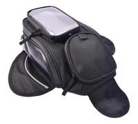 Deskium Borsa da serbatoio per moto, nera, impermeabile, con forte forza di fissaggio: 31 x 19 x 16 cm, custodia per telefono touch screen, in nylon, foro per auricolari, per navigazione GPS