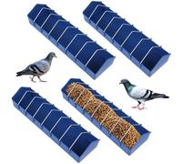 Deskium Confezione da 4 grandi mangiatoie per piccioni con dispenser per uccelli a 8 scomparti, divisori in acciaio rimovibili, ideali per pappagalli, anatre, polli e altri pollame