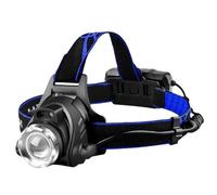 Deskium Faro LED ricaricabile a 3 modalità, impermeabile, con luminosità da 120 W, luce bianca e viola, messa a fuoco regolabile, campeggio, escursionismo, pesca