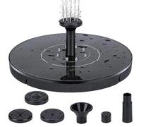 Deskium Fontana galleggiante decorativa ad energia solare per vaschette per uccelli, 16 cm, pompa certificata CE & Fc per giardini e giardino, nero