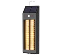 Deskium Lampada solare bianca calda da 12,9 pollici per recinzione, luce da parete esterna automatica on/off, perfetta per casa, giardino, patio e campeggio