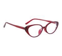 Deskium Occhiali Cat Eye per donne e uomini, occhiali alla moda retrò bordeaux con lenti trasparenti, montatura pronta per la prescrizione, 19 g, stile vintage ultraleggero, larghezza delle lenti 55