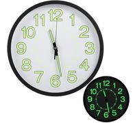 Deskium Orologio da parete, 30,5 cm, al quarzo, silenzioso, senza ticchettio, si illumina al buio, funzionamento a batteria, lancette e numeri luminosi, ideale per soggiorno e camera da letto