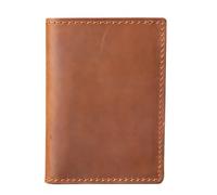 Deskium Portafoglio da viaggio da uomo in vera pelle marrone, sottile e minimalista, organizer per carte e patente di guida, piccola borsa leggera, stile vintage, 10,4 x 7,6 x 1 cm