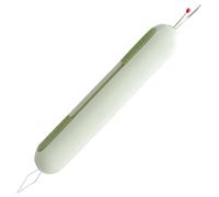 Deskium Strumento da cucito multifunzione con taglierina verde, componenti in acciaio inossidabile, infila ago 2 in 1 e tagliapasta, dimensioni compatte 10,4 x 1,8 cm, 105 x 18 mm, comodo per anziani