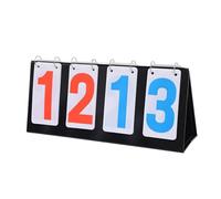 Deskium Tabellone segnapunti portatile a 4 cifre con numeri rossi e blu, 16 x 38,1 cm, facile da girare per pagine, per tennis, basket e tutti i giochi sportivi