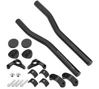 Deskium TT Manubrio per bici da strada, montagna, triathlon, manubrio della bicicletta con clip in lega di alluminio leggera sulle estensioni aerodinamiche, lunghezza regolabile, angolazione