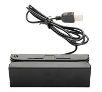 Deskium USB Sticking Stripe Card Reader, Triple Track Credit Card Swiper, ABS Housing, Basso tasso di errore, Indicatore LED, Bianco e Nero, 8,9 x 2,8 x 2,8 cm, 90 x 27 x 28 mm