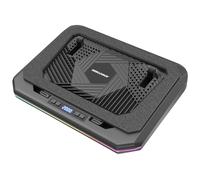 DeskLogics Tappetino di raffreddamento per computer portatile, ventola turbo silenziosa per laptop e MacBook da 12-19 pollici, supporto di raffreddamento regolabile in altezza con luce RGB, cuscinetto