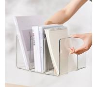 Desktop 3 Griglia Fermalibri Trasparente Verticale Book Organizer Divisore Multifunzionale Libreria per Scuola Casa Materiale Robusto Uso Orizzontale