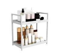 desktop a 2 ripiani, scaffale da bagno, scaffale da esposizioni da cucina, organizzatore compatto e autoportante, piano di lavoro per la cura della pelle, articoli da toeletta, libri, spezie