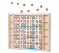 Desktop Board Game - Wooden Desktop Number Board Game | Logic Training Toy With Multi-level Difficulty Use For Home Traveling Daycare Centers, 11.81x8.66 Inches