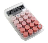 Desktop Calculator Mechanical Clear Digital Display Large Buttons Big Screen 10 Digits Basic Calculator for Students Office Supplies Plastic 95 x 150mm (Rosa)