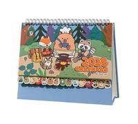 Desktop Calendar - Capybara Illustration Table Decor | Thick Paper Monthly Design, Cute Animal Artwork, Daily Date Planner for Home Office Desk Bedroom White