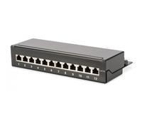 Desktop CAT 6A Patch Panel, shielded Class EA, 12-port RJ45, 8P8C, LSA