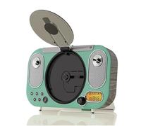 Desktop CD Player, record player with speakers, Bluetooth Music Player with HiFi Stereo Speakers, Support USB/TF/LED Screen/Headphone Jack, Anti-Skip Protection, Rechargeable