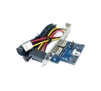 Desktop Computer Expansion Rear Bracket Card, a Dual Port SATA to Power ESATA ESATAp 9Pin to USB 2.0 Converter