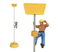Desktop Daddies - Levi the Builder - Divertente decorazione da scrivania - perfetta per colleghi, Babbo Natale segreto, studenti e lavoratori remoti - Sicuro per il lavoro (solo)