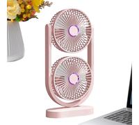 Desktop Fan - Double Head Cooling Tool, Rechargeable Size with Quiet Motor, High Grade ABS Pliable, Double Airflow Technology, Apartment Bedroom Fan for Kitchen, Silent Cooling Experience