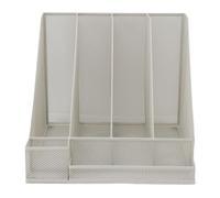 Desktop File Organizer Iron Mesh White Multi Layer Vertical File Folder Organizer for Study Office Home Office