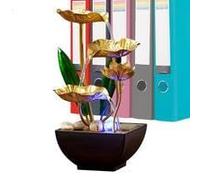 Desktop Fountain - 13.5x13.5x27 Cm Waterfall Ornament, Zen Led Light Tabletop Decor, Usb Powered Cascade with Pebbles, Indoor Fountain | Relaxing Home Office Desk Decoration for Calm Peaceful Mood