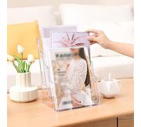 Desktop Magazine Rack Desktop Libreria Comodino Riviste Lettura Display Rack Trasparente Libro Scrivania Book Organizer Grande Capacità