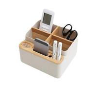 Desktop Manager Office Storage Box, Suitable for Remote Control of Smartphones, Perfect Desktop Storage Box for Small Parts 18x16.2x10.2 Cm White