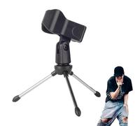 Desktop Microphone Stand, Tripod Stand for Singing, Portable Desk Microphone, Desk Microphone Holder, Adjustable Holder for Karaoke, Wedding, and Performance Use, 16x9 cm,