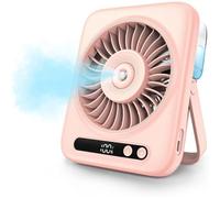 Desktop Mist Ventilatore portatile USB Cooling Fan LED Display | 120 gradi regolabile Angolo LED Display Water Spray Fan for Bedside Dorm Summer Bedroom Car School Music Festival