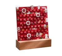 Desktop Permanent Calendar with Wood Stand ABS Permanent Countdown Calendar with 3 Rings for Office Desk Date Reminder Date Display
