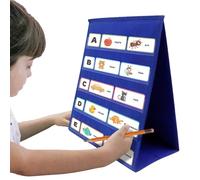 Desktop Pocket Chart - Self-Standing Tabletop Teaching Organizer | Portable Foldable Pocket Chart Stand For Classroom Activities, Homeschool Learning, Educational Display