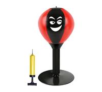Desktop Punching Bag - PU Leather Reflex Ball | Suction Cup Trainer | Table Boxing Ball - PU Foam Speed Trainer | Strong Suction Base | Reaction Exercise Toy For Office Home Dorm, Fitness,