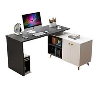 Desktop Rotating Computer Desk Desk Bookshelf Integrated Study Writing Desk Bedroom Corner Study Desk Study Desk (Color : 120cm) (100cm)