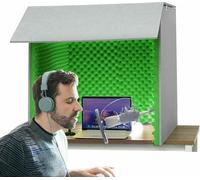 Desktop Soundproof Cover, Microphone Isolation Shield, Portable Vocal Booth for Noise Reduction in Home Studio, Music Recording, And Podcasting