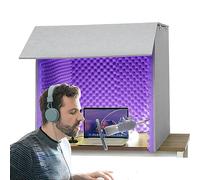Desktop Soundproof Cover, Microphone Isolation Shield, Portable Vocal Booth for Recording, for Home Studio, Music Recording, Podcasting, Acoustical Treatments