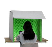 Desktop Soundproof Cover, Portable Vocal Recording Booth Isolation Booth, High Density Absorbent Foam To Filter Vocal, Microphone Isolation Shield, Audio Acoustic Noise Isolator Platform Home