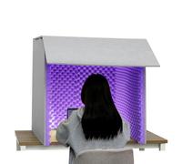 Desktop Soundproof Cover, Portable Vocal Recording Booth Isolation Booth, High Density Absorbent Foam To Filter Vocal, Microphone Isolation Shield, Audio Acoustic Noise Isolator Platform Home