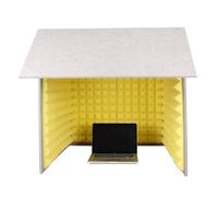 Desktop Soundproof Cover, Sound Isolation Booth Room, Portable Vocal Recording Booth, Microphone Isolation Booth Cube, for Home Studio, Music Recording, Podcasting, Acoustical Treatments